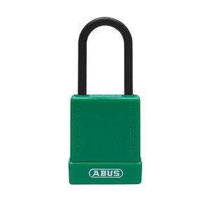 Abus Aluminium safety padlock with green cover 84809