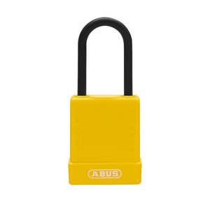 Abus Aluminium safety padlock with yellow cover 84808