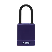 Aluminium safety padlock with purple cover 84812