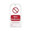 Brady Rewritable Safety tags Dutch "Niet bedienen"