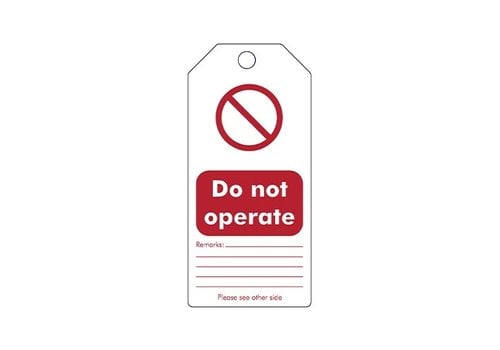 Rewritable Safety tags english "Do not operate" 307665 