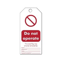 Rewritable PVS safety tags English "Do not operate"