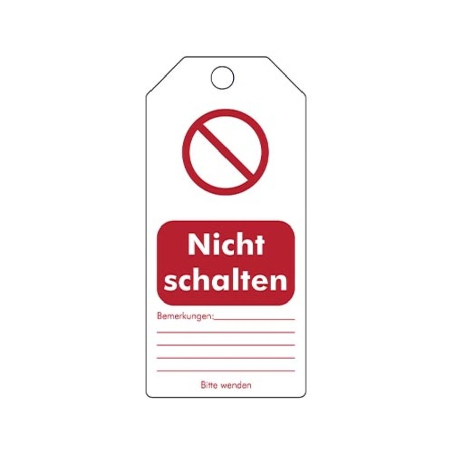 Brady Rewritable Safety tags "Nicht schalten" - lockout-tagout-shop