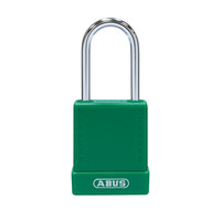 Aluminum safety padlock with green cover 84783