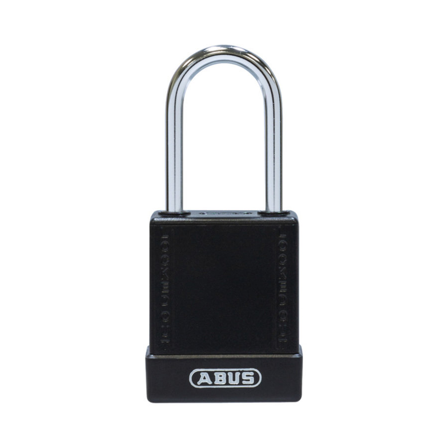 Aluminium safety padlock with black cover 84845
