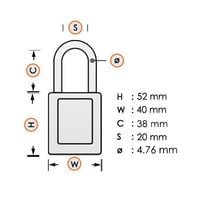 Aluminum safety padlock with purple cover 84786
