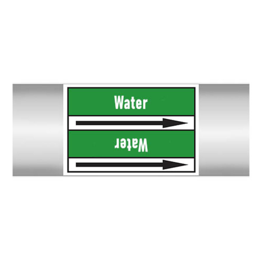 Pipe markers: Demineralised hot water | English | Water