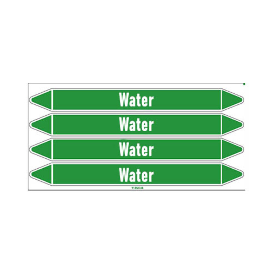 Pipe markers: Heating water | English | Water