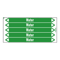 Pipe markers: Heating water supply | English | Water