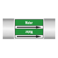Pipe markers: Hot water | English | Water