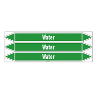 Pipe markers: Hot water return | English | Water