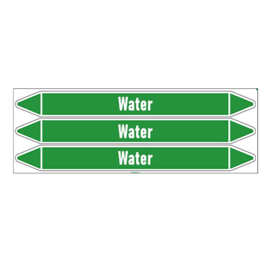 Pipe markers: Hot water supply| English | Water