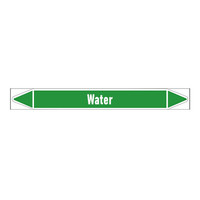 Pipe markers: Return | English | Water