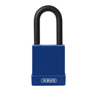 Aluminium safety padlock with blue cover 84771