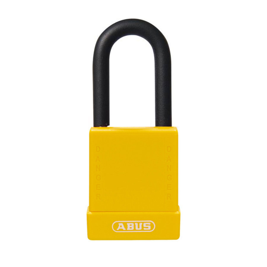 Aluminium safety padlock with yellow cover 84769