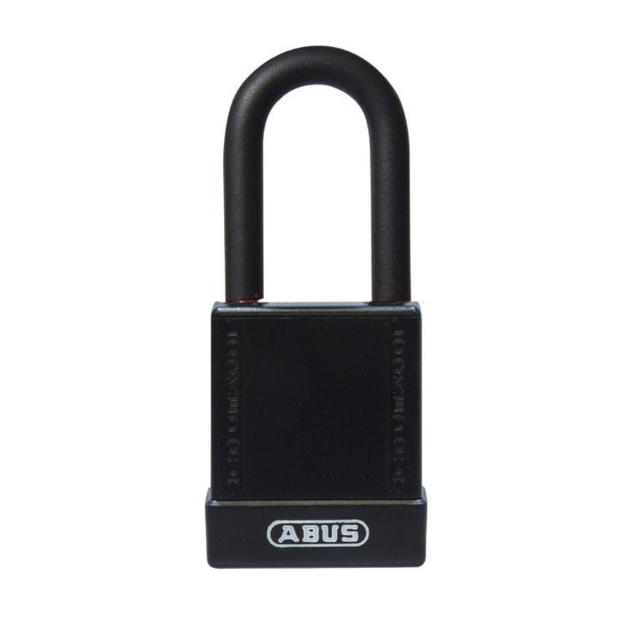 Aluminium safety padlock with black cover 84775