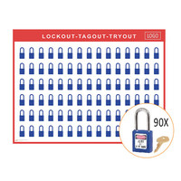 Lockout shadow board incl. Master Lock 410 Safety padlocks