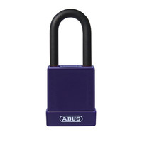 Aluminium safety padlock with purple cover 84773