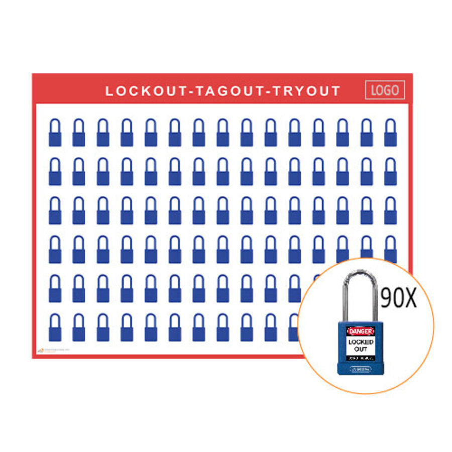 Lockout/Tagout-Shadowboards inkl. Abus 74BS/40 Vorhängeschlösser