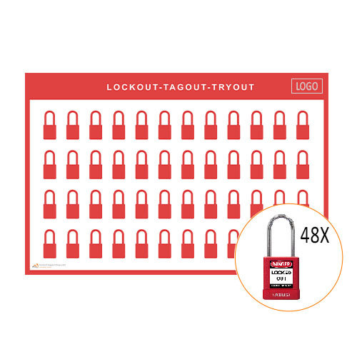 Lockout shadow board incl. Abus  74BS/40 Safety padlocks 