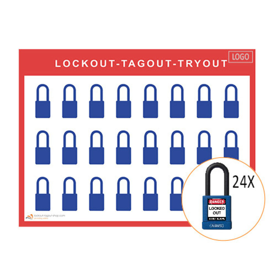 Lockout shadow board incl. Abus  74/40  Safety padlocks