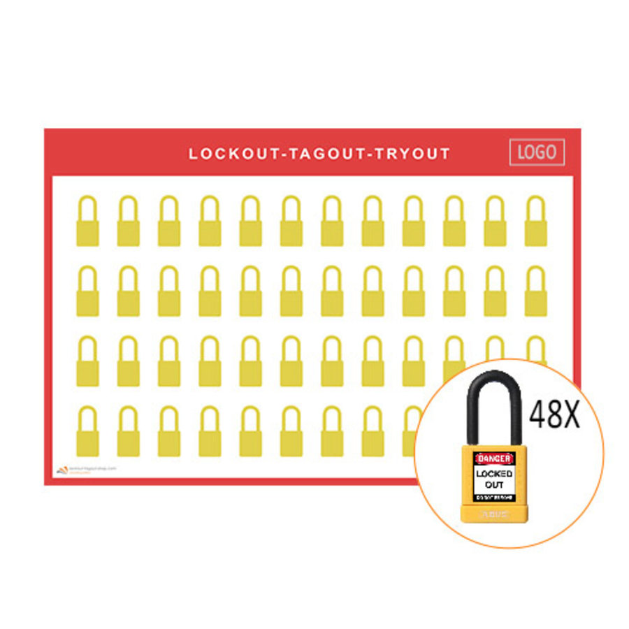 Lockout shadow board incl. Abus  74/40  Safety padlocks