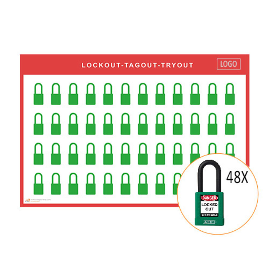 Lockout shadow board incl. Abus  74/40  Safety padlocks