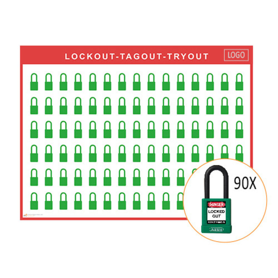 Lockout shadow board incl. Abus  74/40  Safety padlocks