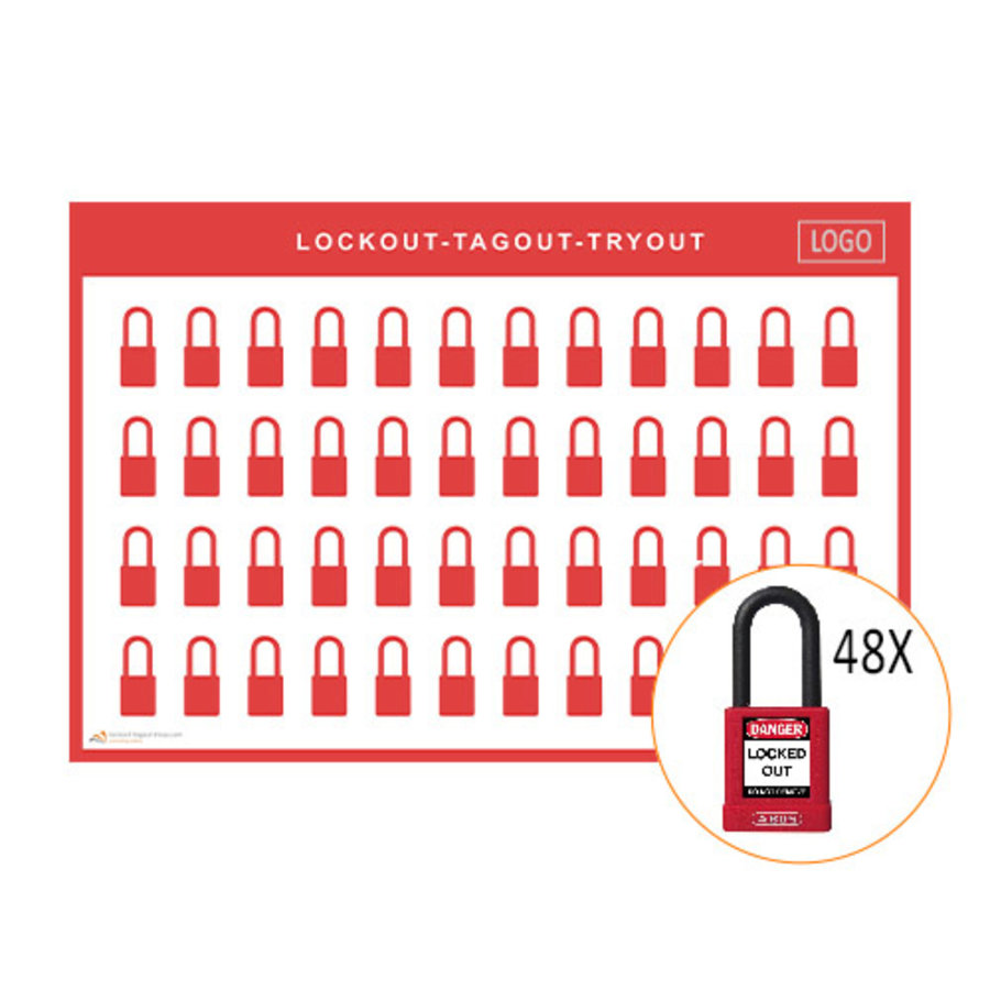 Lockout shadow board incl. Abus  74/40  Safety padlocks