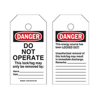 RipTag Safety tags "Do Not Operate" on a roll