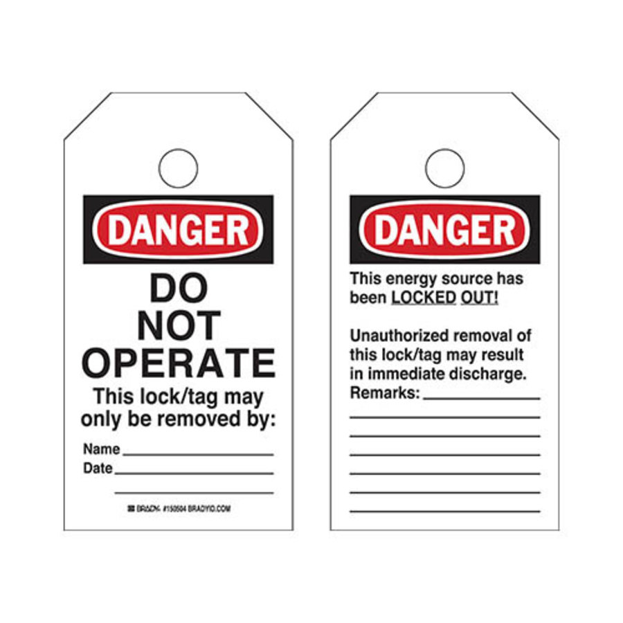 RipTag Safety tags "Do Not Operate" on a roll