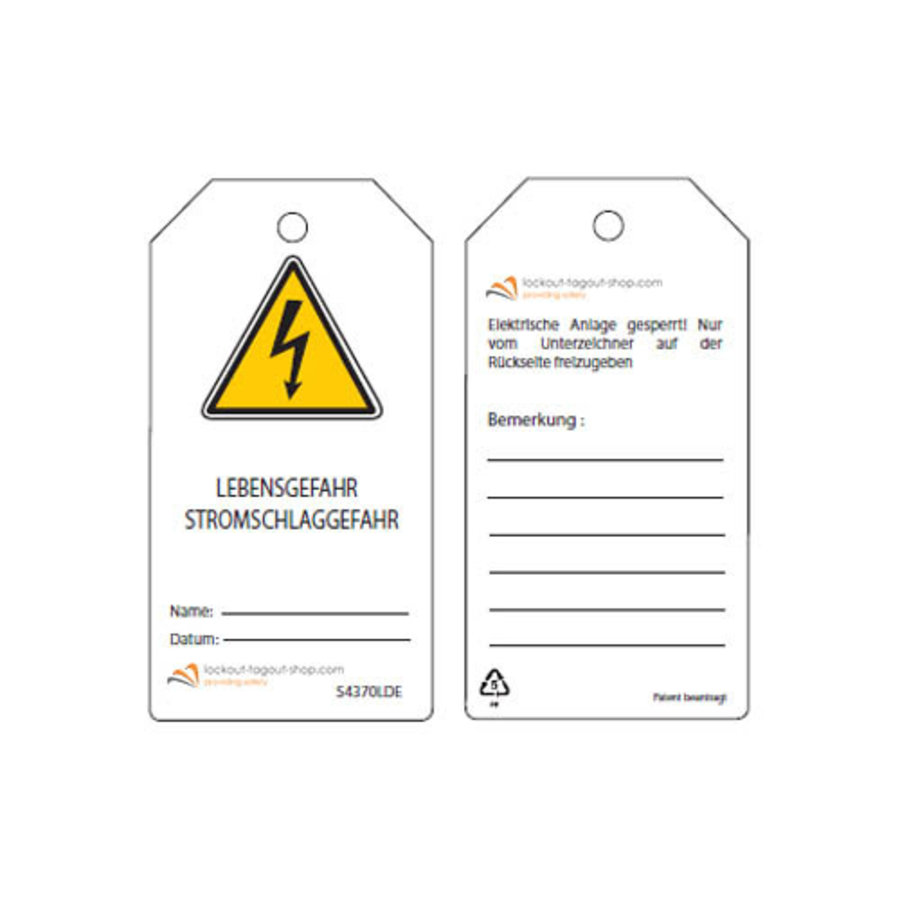 Wiederbeschreibbare  Sicherheitsanhänger Deutsch Guardian Extreme (5 Stück)