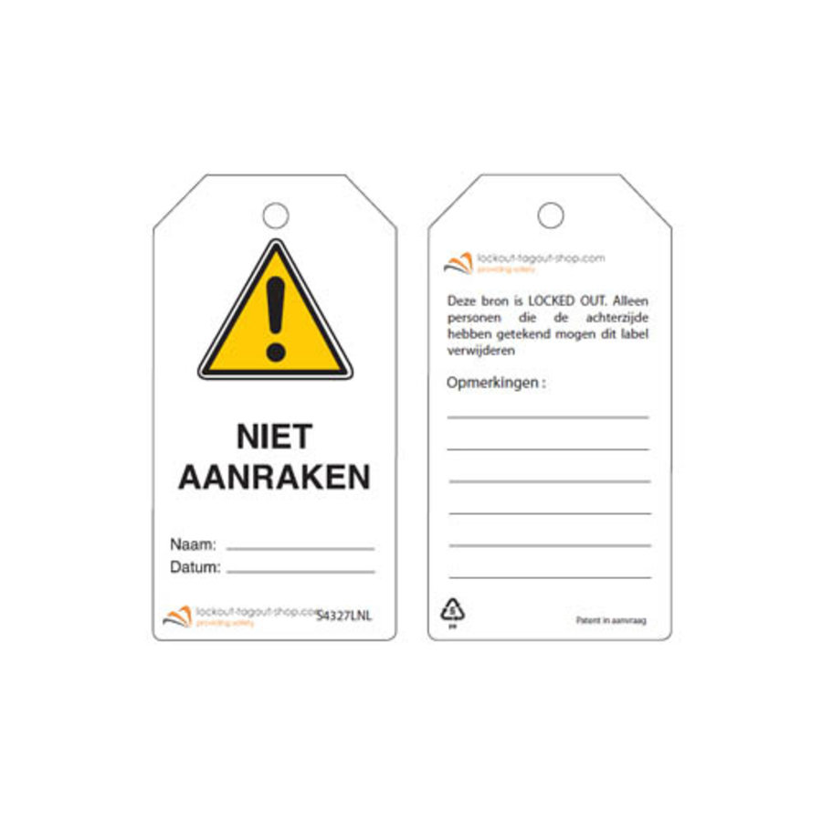 Rewritable Safety tags Dutch Guardian Extreme (10 psc)