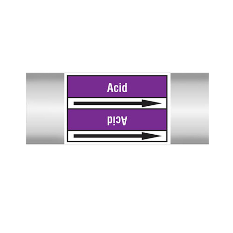 Rohrmarkierer: Acid | Englisch | Säuren und Laugen