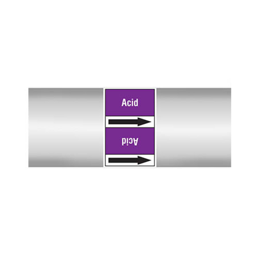 Rohrmarkierer: Acid | Englisch | Säuren und Laugen