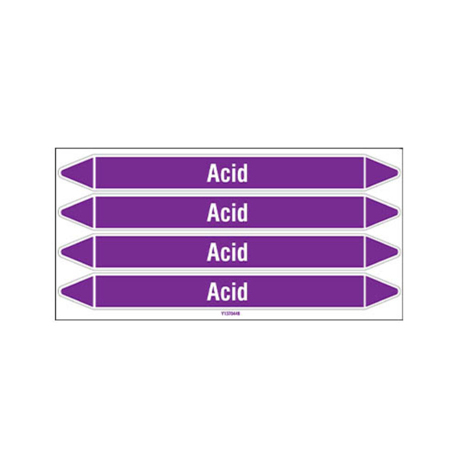Pipe markers: Acid | English | Acids and Alkalis