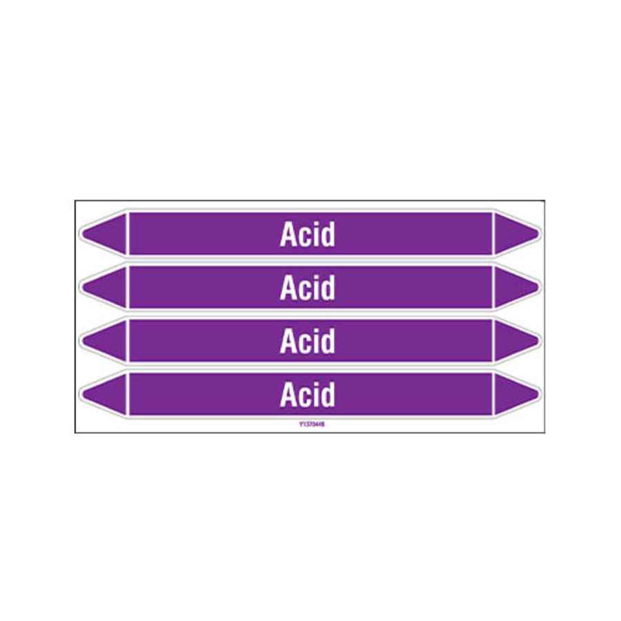 Rohrmarkierer: Acid | Englisch | Säuren und Laugen