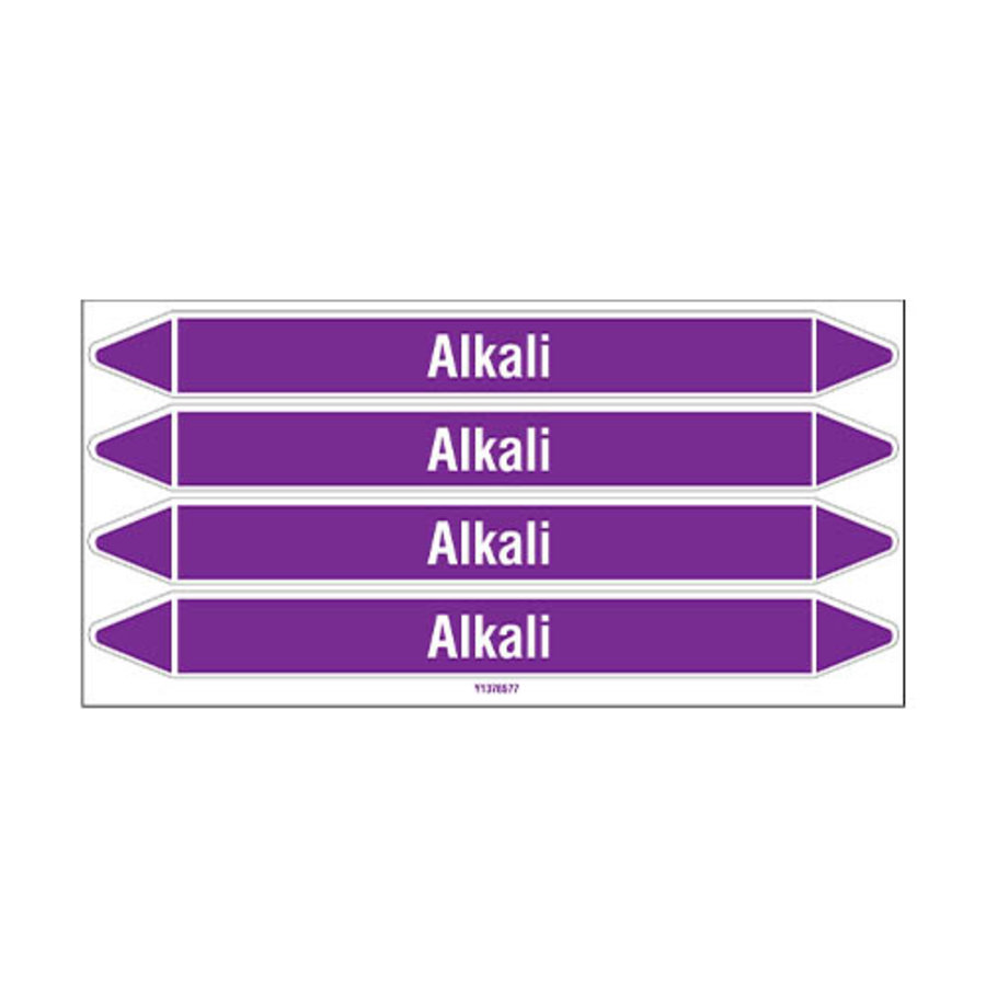 Pipe markers: Alkali | English | Acids and Alkalis