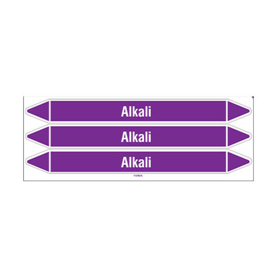 Pipe markers: Alkali | English | Acids and Alkalis