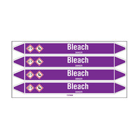 Pipe markers: Bleach | English | Acids and Alkalis