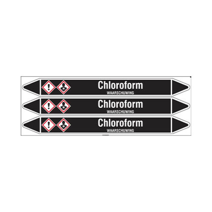 Pipe markers: Chloroform | Dutch | Non flammable liquids
