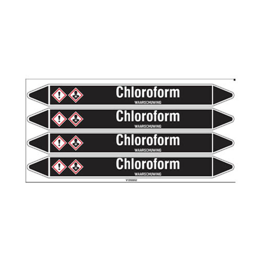 Pipe markers: Chloroform | Dutch | Non flammable liquids