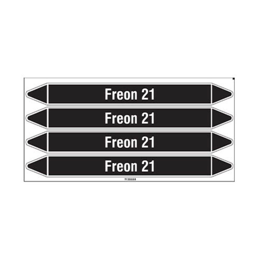 Pipe markers: Freon 21 | Dutch | Non flammable liquids