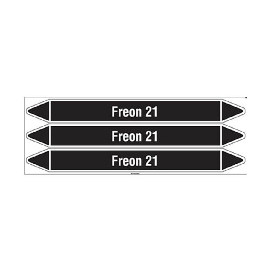 Pipe markers: Freon 21 | Dutch | Non flammable liquids