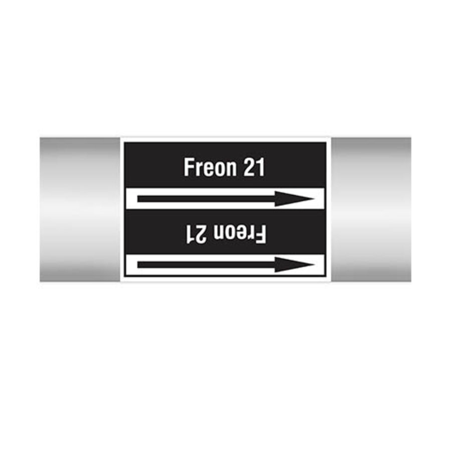 Pipe markers: Freon 21 | Dutch | Non flammable liquids