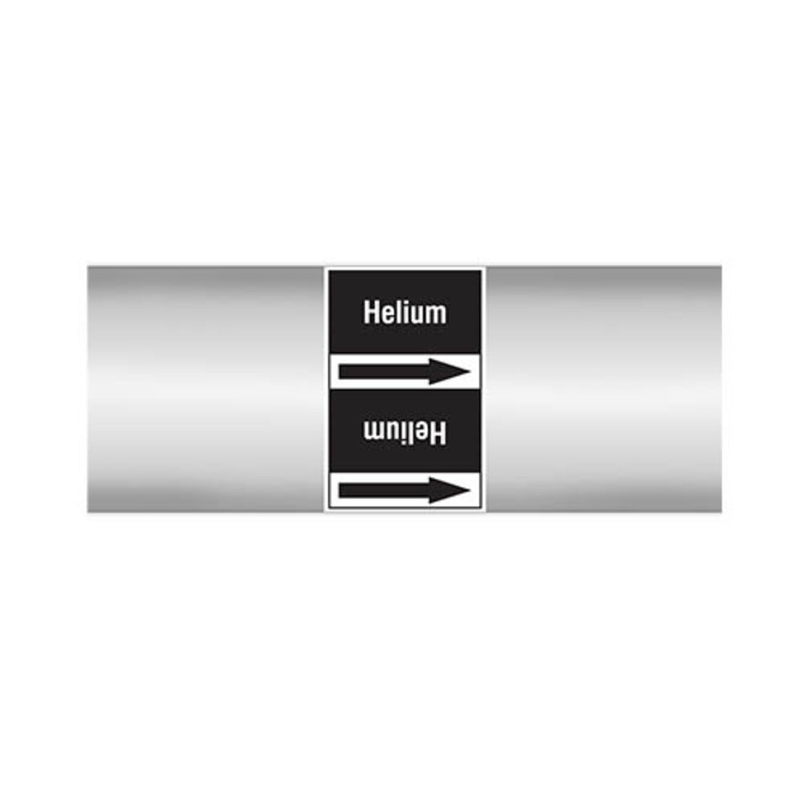 Pipe markers: Helium | Dutch | Non flammable liquids