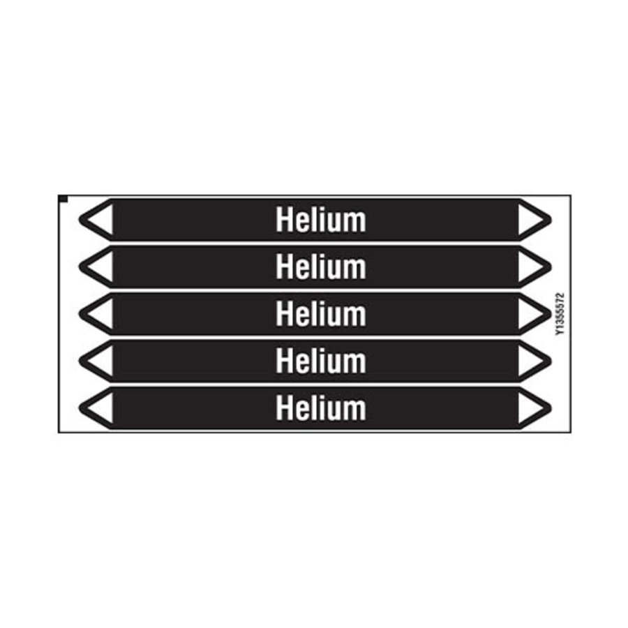 Pipe markers: Helium | Dutch | Non flammable liquids