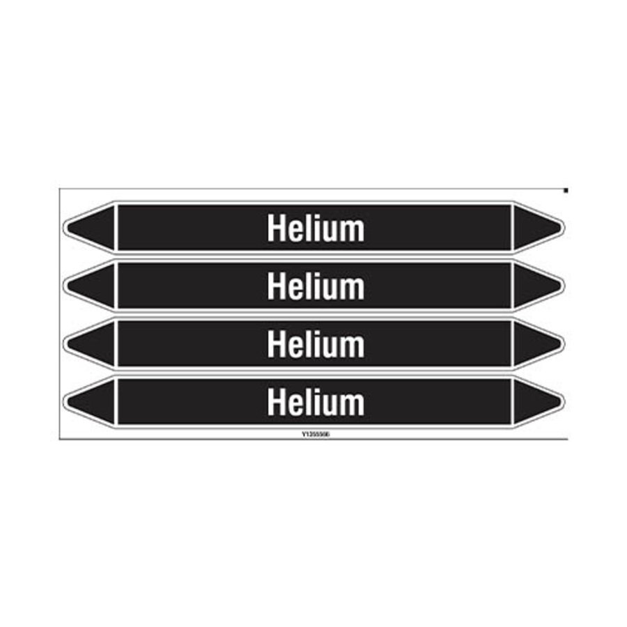 Pipe markers: Helium | Dutch | Non flammable liquids