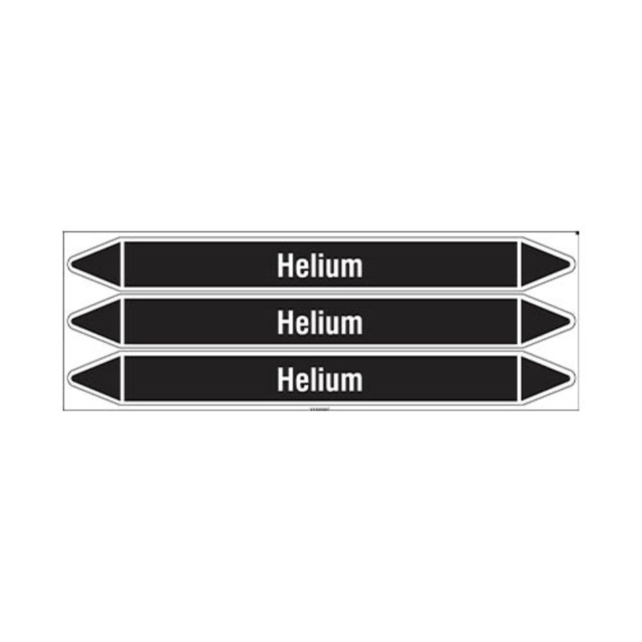 Pipe markers: Helium | Dutch | Non flammable liquids