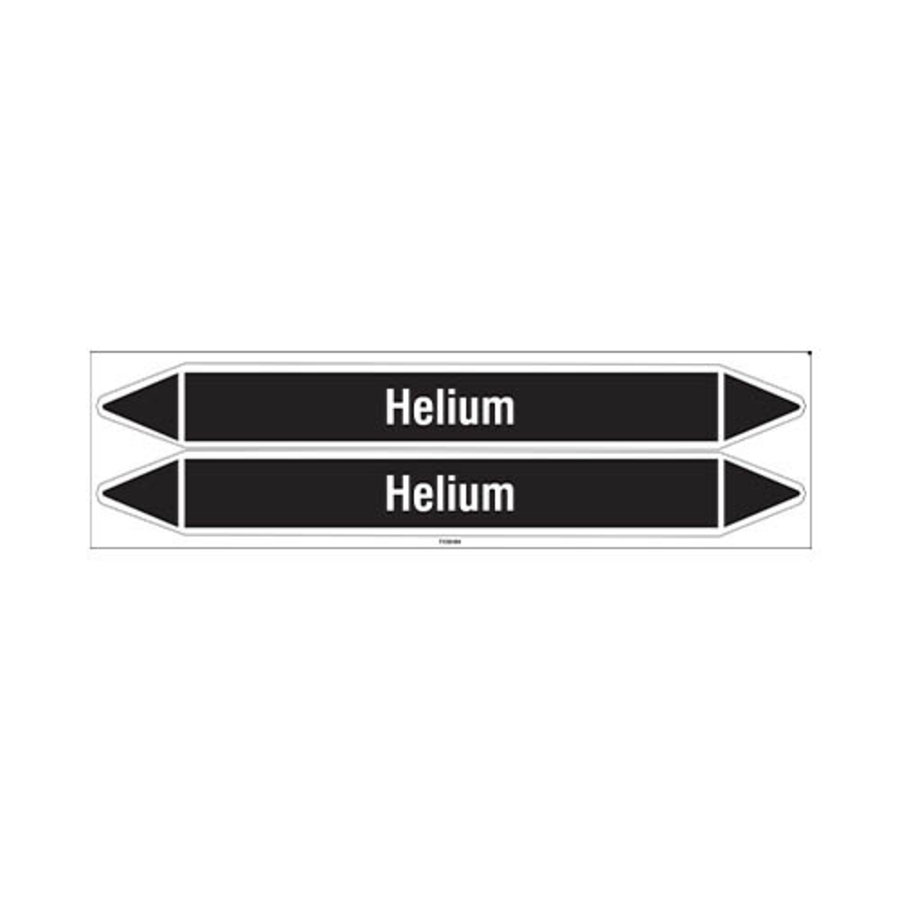 Pipe markers: Helium | Dutch | Non flammable liquids